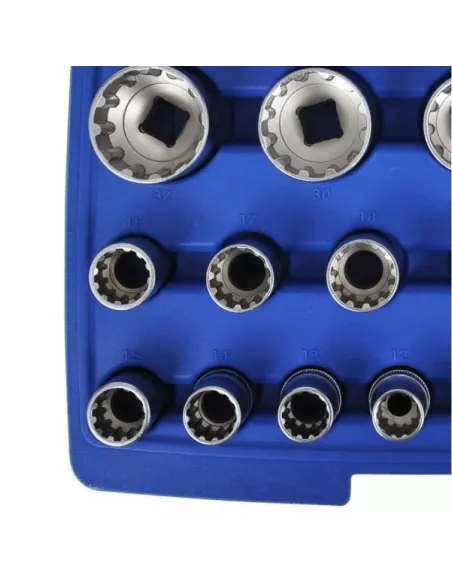 Set chei tubulare bihexagonale 19 piese