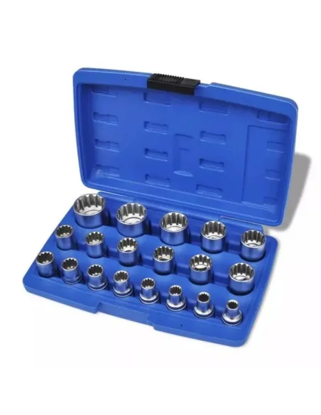 Set chei tubulare bihexagonale 19 piese