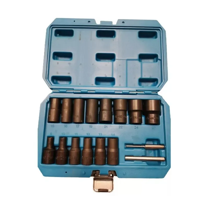 Trusa 16 piese tubulare 8-27 mm pentru suruburi si piulite deteriorate