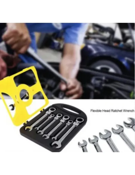 Set 7 chei inelare, articulate, duble cu clichet