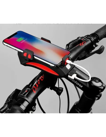 Suport de telefon pentru bicicleta cu lanterna si alarma