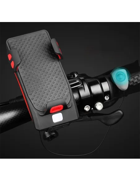 Suport de telefon pentru bicicleta cu lanterna si alarma
