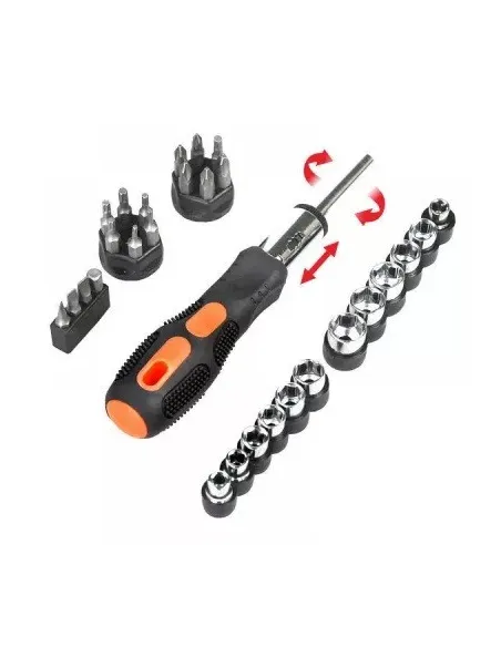 Set Surubelnita Si Capete Surubelnite, 34 Piese, Ratchet Screwdriver