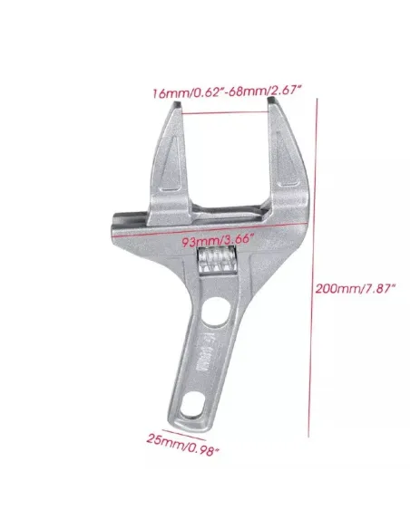 1 X Cheie reglabila de baie, 6-68mm Cheia Instalatorului