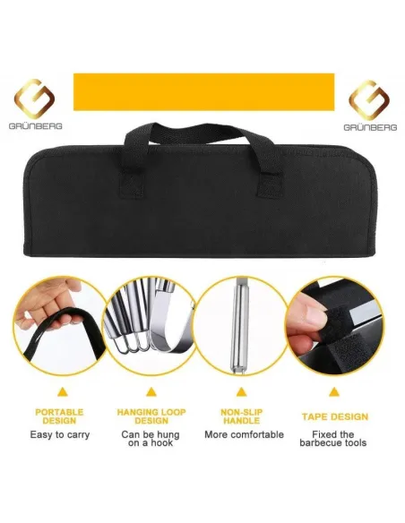 Set ustensile din inox pentru gratar, 5 piese
