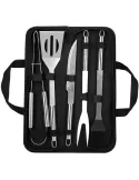 Set ustensile din inox pentru gratar, 5 piese