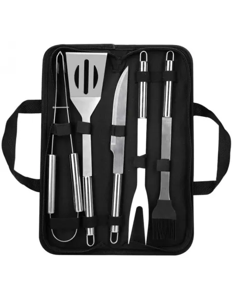 Set ustensile din inox pentru gratar, 5 piese