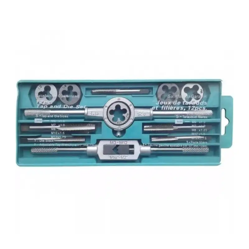 Cutie 12 piese filiere si tarozi tip trusa