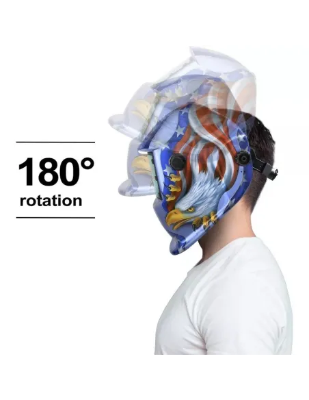 Masca de sudura automata, model vulture, panou solar cu cristale care intuneca viziera profesionala