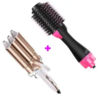 Perie Fixa Uscare One Step si Ondulator Par cu 3 Tuburi Ceramice