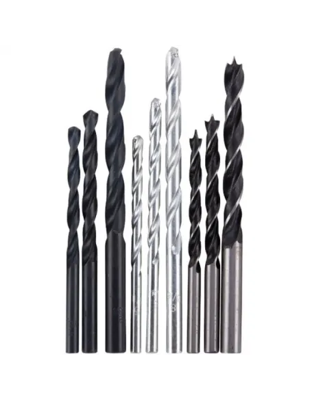 Set 9 burghie mixte, 5-8 mm otel, piatra, lemn