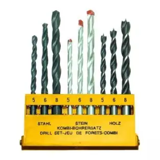 Set 9 burghie mixte, 5-8 mm otel, piatra, lemn 2