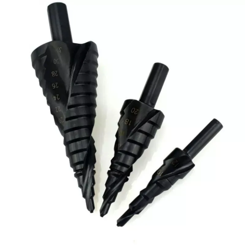 Set 3 burghie in trepte spiralate hss 4-32 freze negre