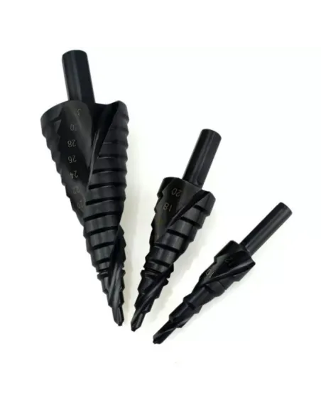 Set 3 burghie in trepte spiralate hss 4-32 freze negre