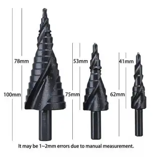 Set 3 burghie in trepte spiralate hss 4-32 freze negre 2