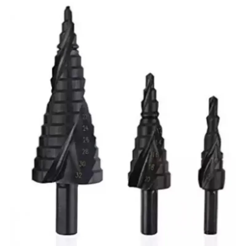 Set 3 burghie in trepte spiralate hss 4-32 freze negre