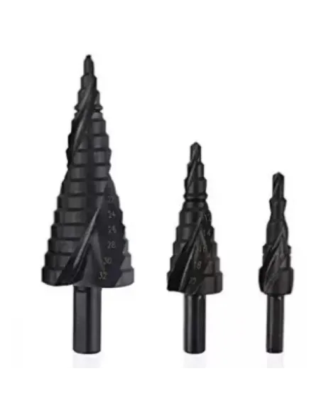 Set 3 burghie in trepte spiralate hss 4-32 freze negre