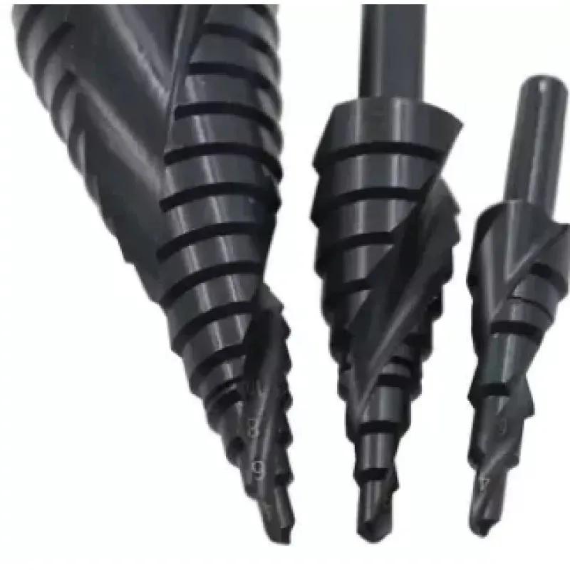 Set 3 burghie in trepte spiralate hss 4-32 freze negre