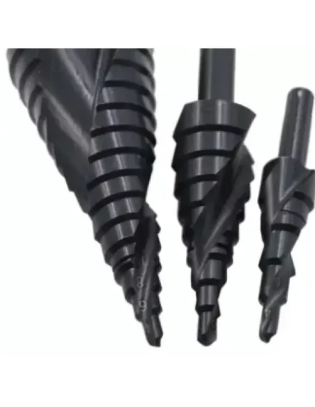 Set 3 burghie in trepte spiralate hss 4-32 freze negre
