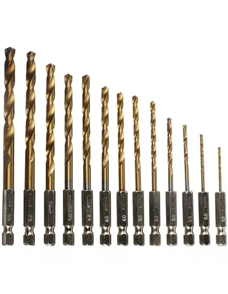 Set 13 burghie extel prindere hexagonala otel 1.5-6.5 mm