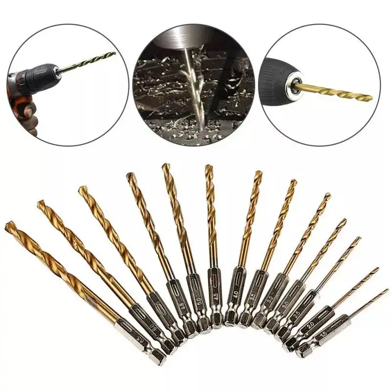 Set 13 burghie extel prindere hexagonala otel 1.5-6.5 mm