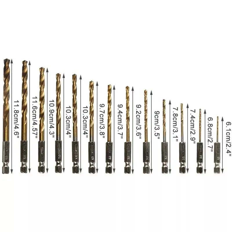 Set 13 burghie extel prindere hexagonala otel 1.5-6.5 mm