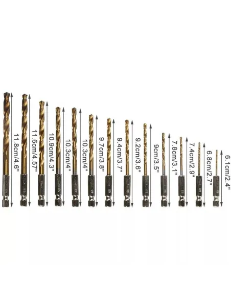 Set 13 burghie extel prindere hexagonala otel 1.5-6.5 mm