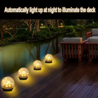 Lampa solara de gradina cu glob din sticla grapata 2