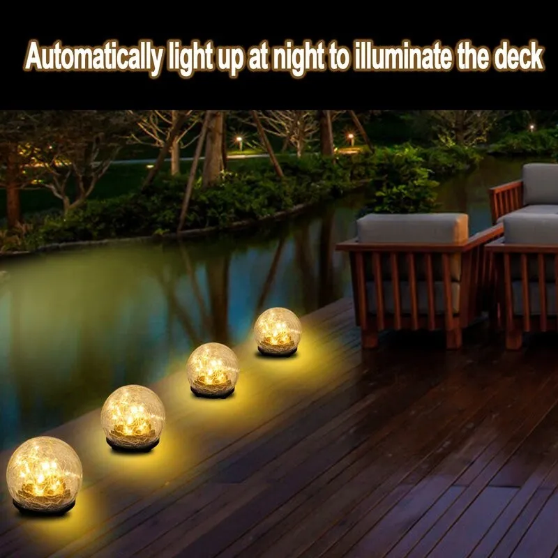 Lampa solara de gradina cu glob din sticla grapata