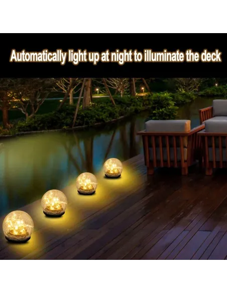 Lampa solara de gradina cu glob din sticla grapata