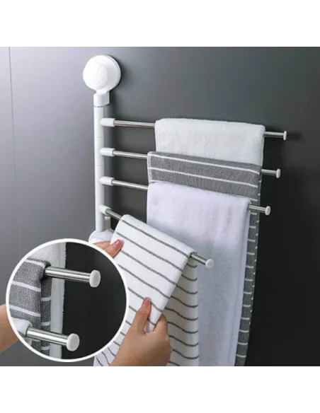 Suport prosoape pentru perete cu ventuze