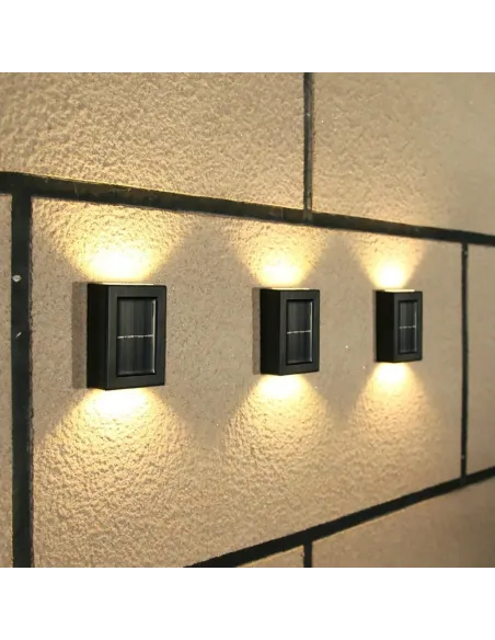 Set 2 lampi solare pentru perete exterior, iluminare sus-jos, lumina calda