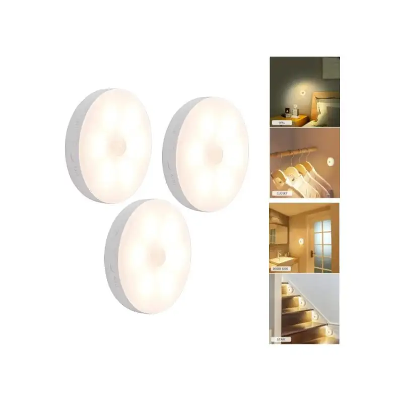 Set 3 x Lampa de veghe cu inductie, incarcare USB