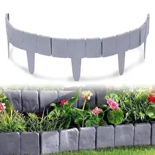 Set 10 x Bordura din plastic cu aspect de piatra 2