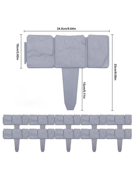 Set 20 x Bordura din plastic cu aspect de piatra