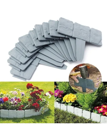 Set 20 x Bordura din plastic cu aspect de piatra