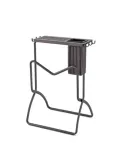 Organizator Elegant pentru Cuțite și Tocător – Negru, Metalic