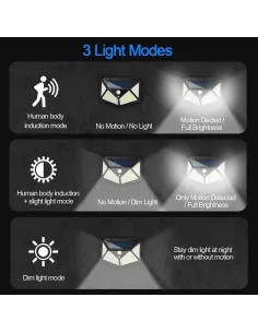 Set 8 x Lampa 100 LED cu panou solar, senzor de miscare 2