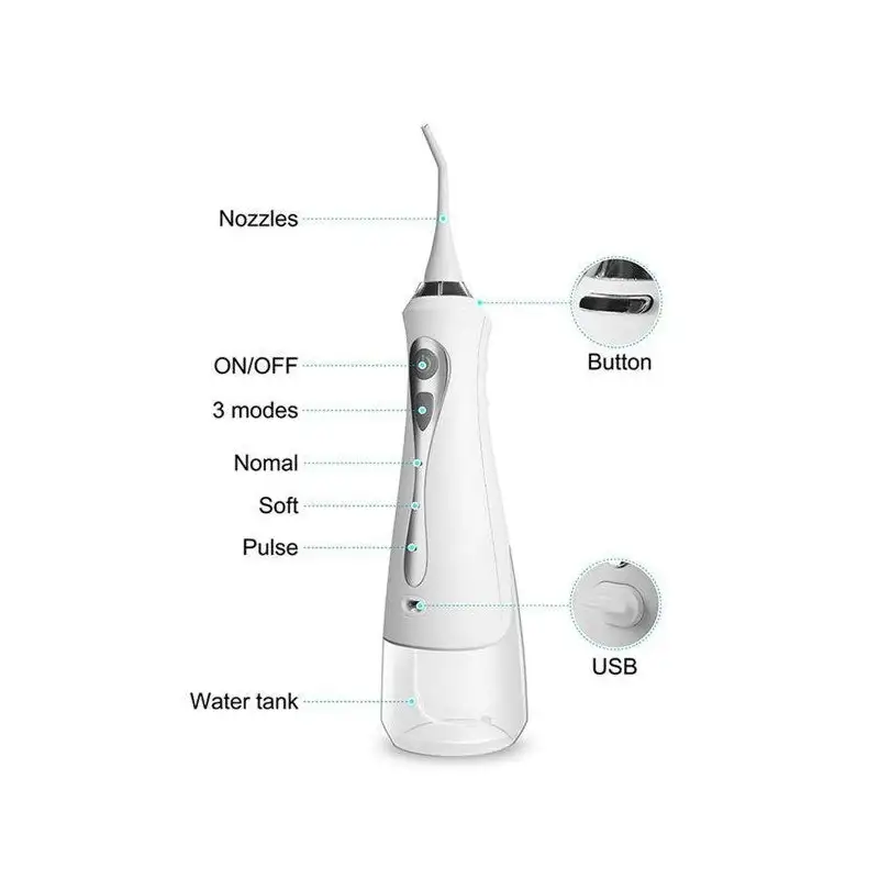 Irigator bucal portabil, 3 moduri de lucru, 1800 mAh, 230 ml