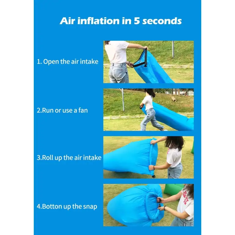 Saltea Gonflabilă Tip Lazy Bag cu Umflare prin Aer