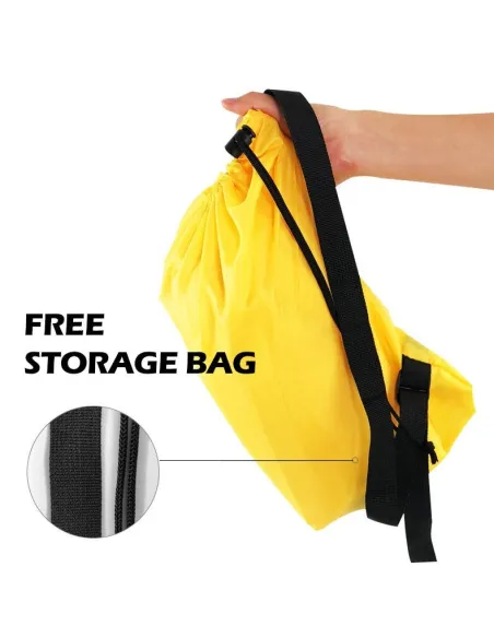 Saltea Gonflabilă Tip Lazy Bag cu Umflare prin Aer