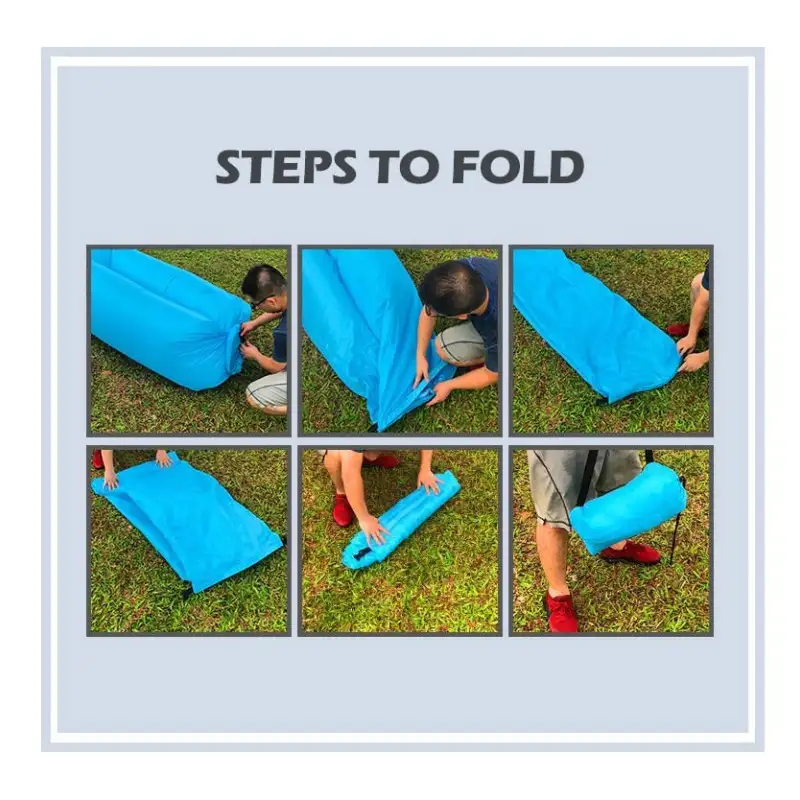 Saltea Gonflabilă Tip Lazy Bag cu Umflare prin Aer