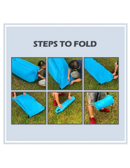 Saltea Gonflabilă Tip Lazy Bag cu Umflare prin Aer