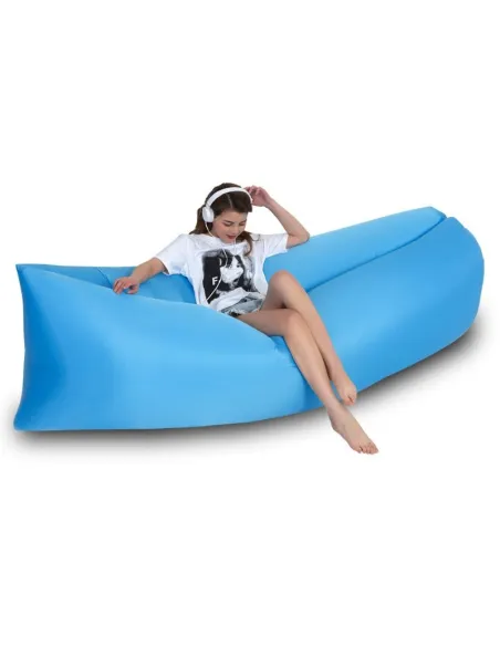 Saltea Gonflabilă Tip Lazy Bag cu Umflare prin Aer