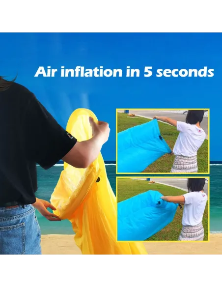 Saltea Gonflabilă Tip Lazy Bag cu Umflare prin Aer