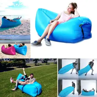 Saltea Gonflabilă Tip Lazy Bag cu Umflare prin Aer