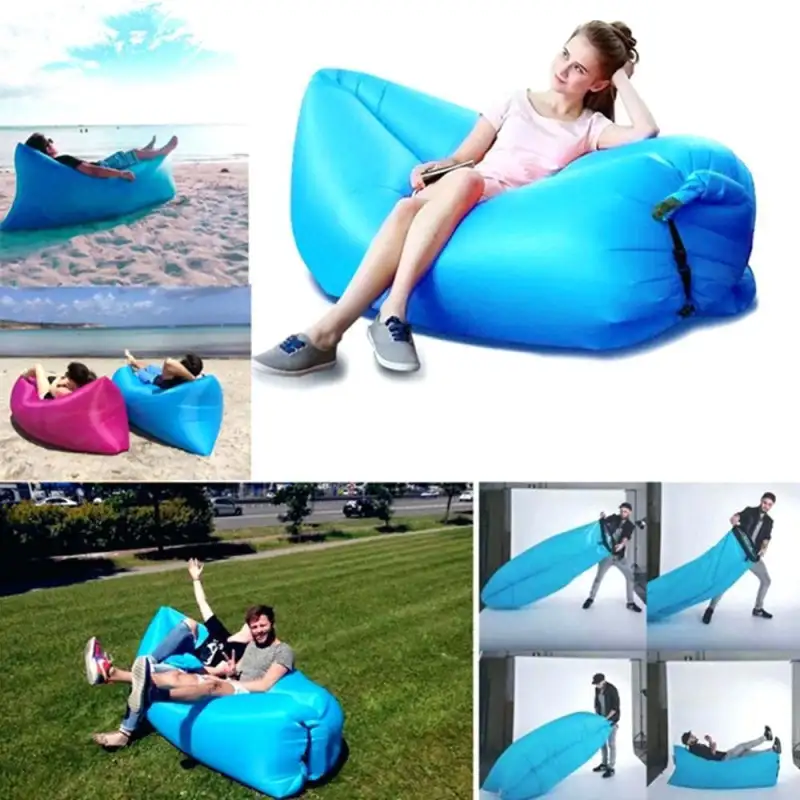 Saltea Gonflabilă Tip Lazy Bag cu Umflare prin Aer