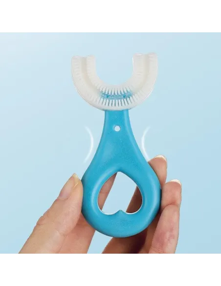 Set 2 x Periuta de dinti circulara pentru copii, din silicon, U- shape