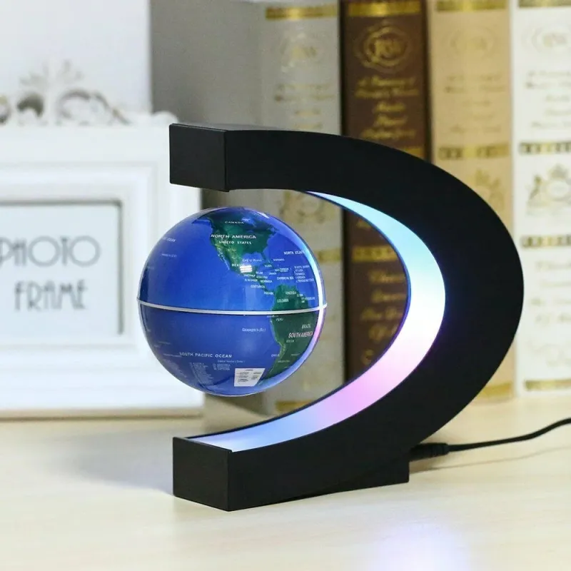 Glob anti-gravitațional plutitor magnetic Harta lumii cu lumină LED