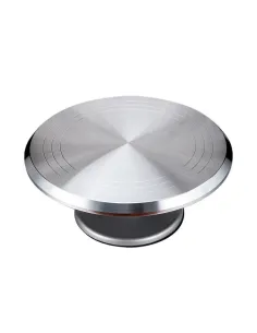 Platou cu picior rotativ pentru decorat tort, aluminium, diametru 30 cm si picior antiaderent 2
